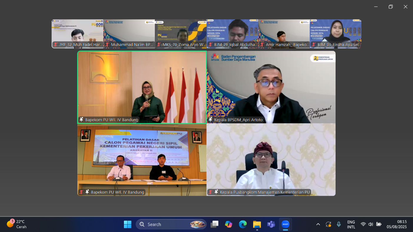 Pelaksanaan Pembukaan Latsar CPNS 2025 Batch II dengan metode Distance Learning