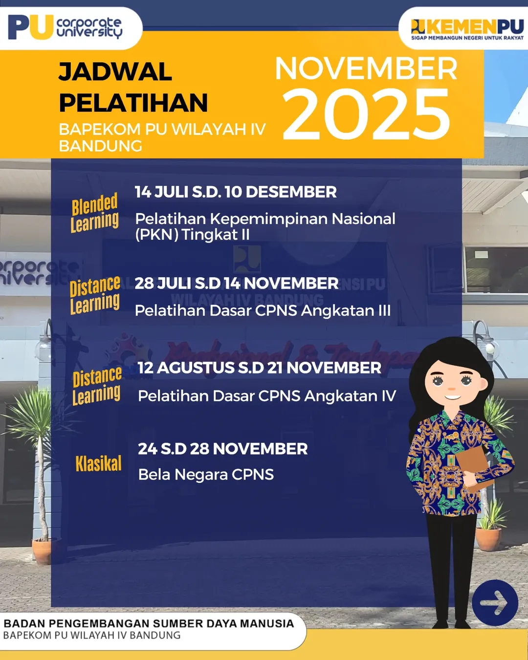 Jadwal Pelatihan November 2025