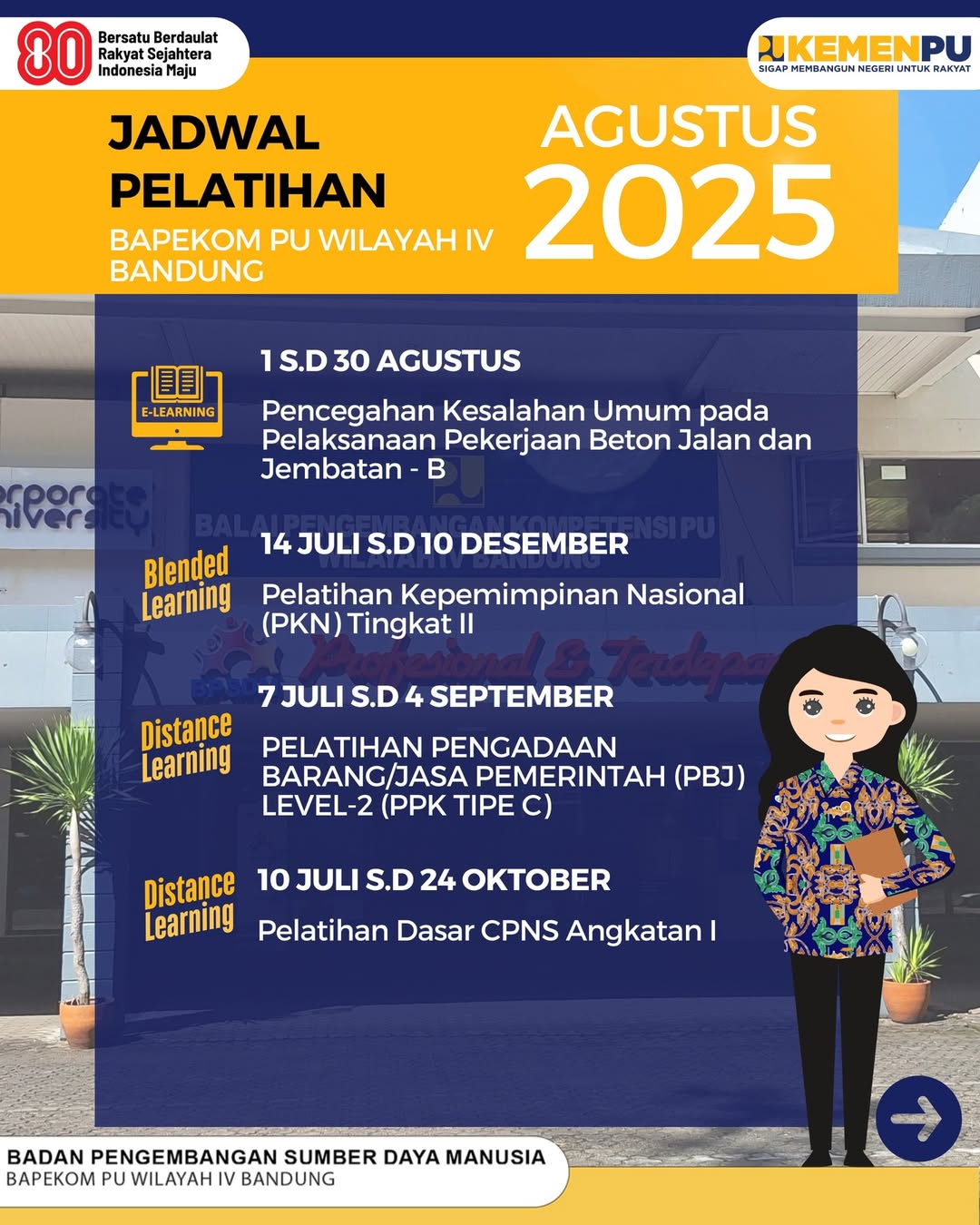 Jadwal Pelatihan Agustus 2025 #1