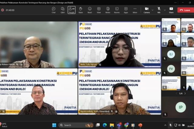 Penutupan Pelatihan Pelaksanaan Konstruksi Terintegrasi Rancang dan Bangun (Design and Build)