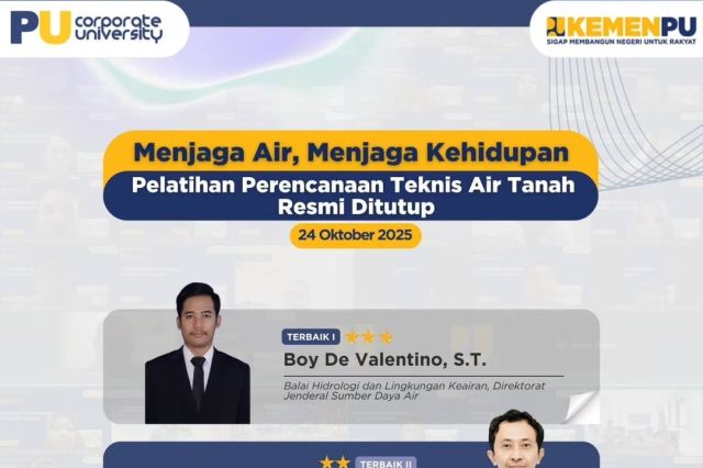 Penutupan Pelatihan Perencanaan Teknis Air Tanah