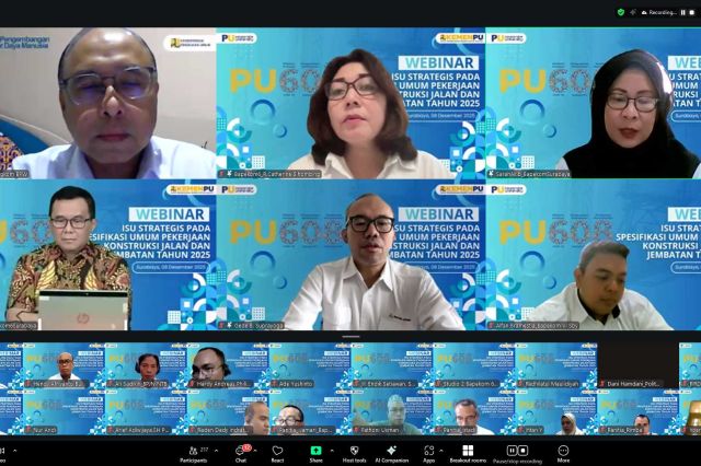 BPSDM PU Bahas Isu Strategis Spesifikasi Umum 2025 dalam Webinar Nasional