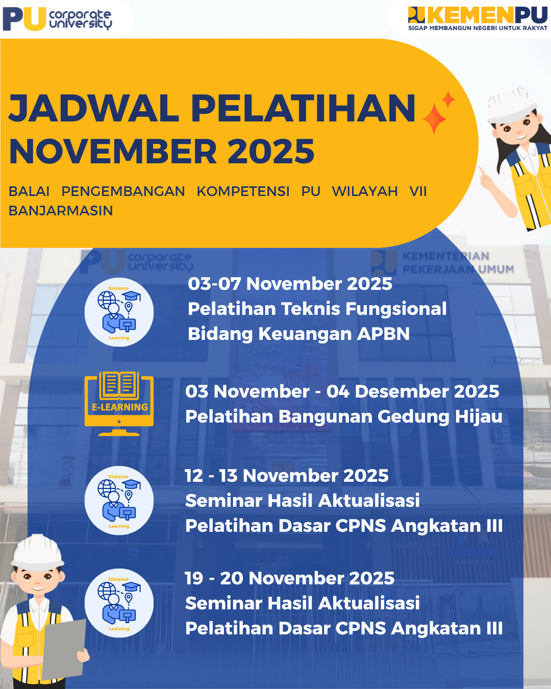 Jadwal Pelatihan Bulan November 2025