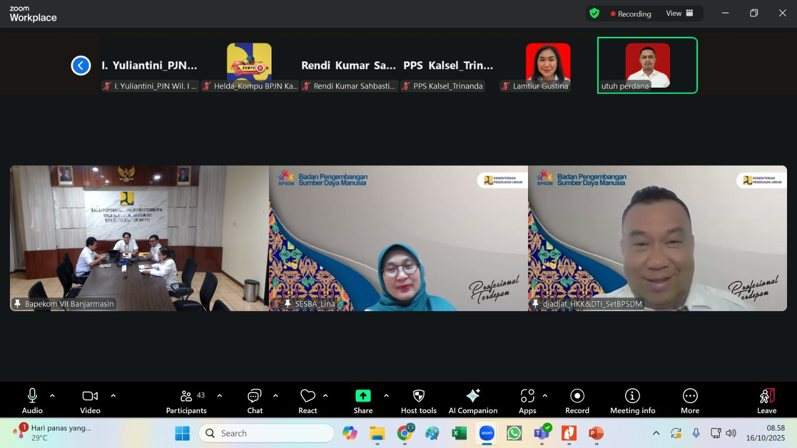 BPSDM PU GELAR FORUM KOMUNIKASI PUBLIK PENGEMBANGAN KOMPETENSI REGIONAL KALIMANTAN